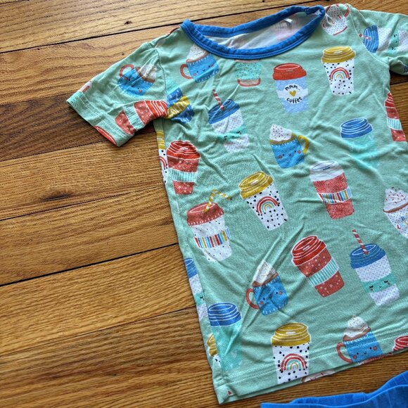 Little Sleepies Two-Piece Pajama Set (Shorts) in Love You a Latte Size 2T - Picture 3 of 9